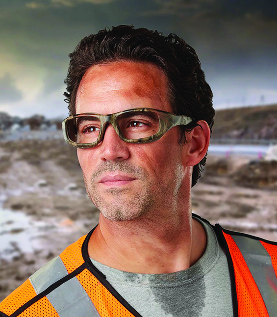 Safety eyewear in industrial workplace